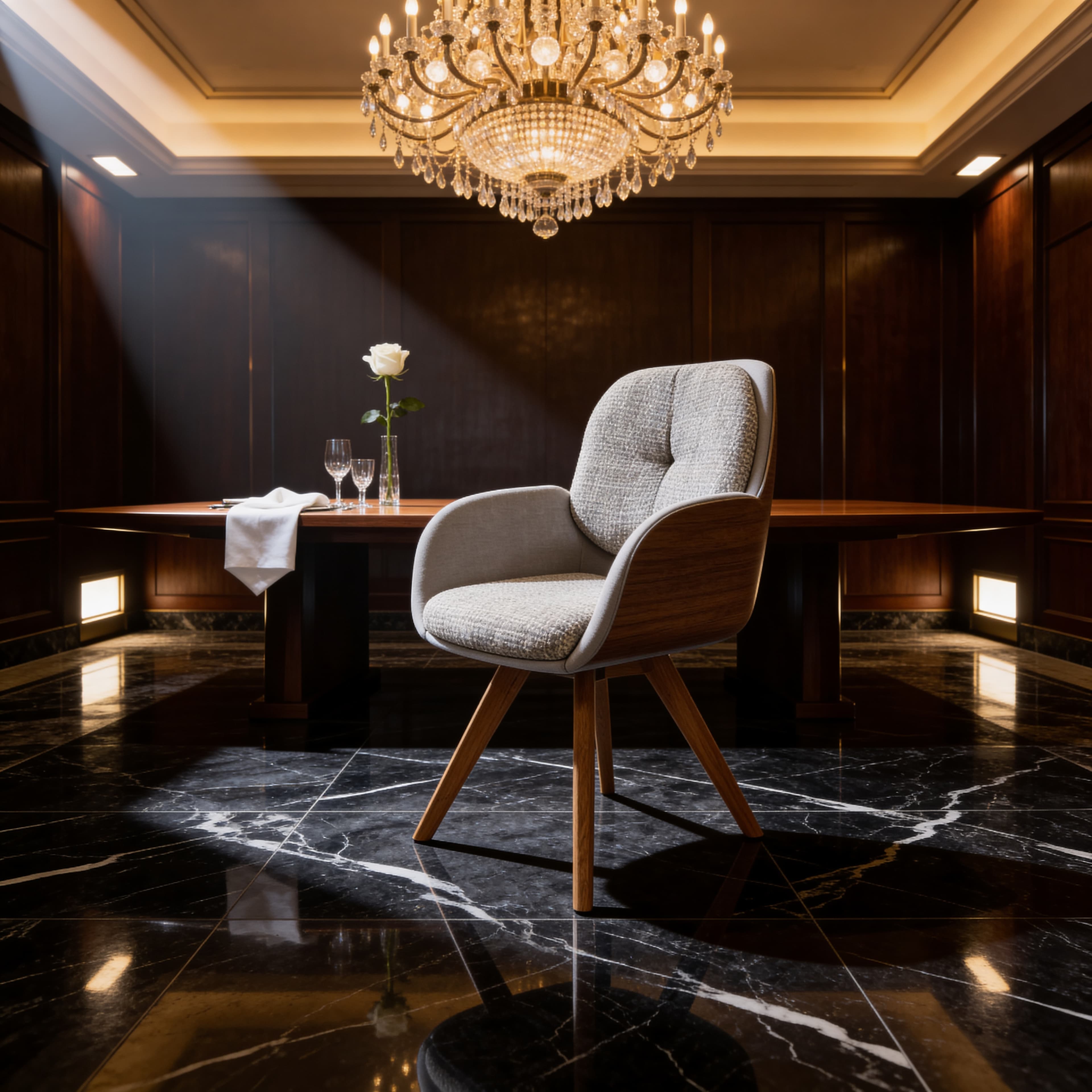 Luxury chair photoshoot style